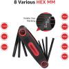 imageAmazon Basics Folding Hex Key Set Metric SAE and Star Sizes 3Pack