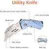 imageAmazon Basics Folding Utility Knife Lightweight Aluminum Body RedLight Blue