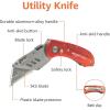 imageAmazon Basics Folding Utility Knife Lightweight Aluminum Body RedRed