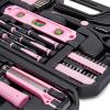 imageAmazon Basics Household Tool Kit With Storage Case 142 Piece Turquoise 1339 x 925 x 295 inchPink