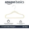 imageAmazon Basics Kids Velvet NonSlip Clothes Hangers for Infant and Toddler 116 in for baby clothes Pack of 50 BlushBeige