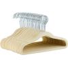 imageAmazon Basics Kids Velvet NonSlip Clothes Hangers for Infant and Toddler 116 in for baby clothes Pack of 50 BlushBeige