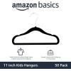 imageAmazon Basics Kids Velvet NonSlip Clothes Hangers for Infant and Toddler 116 in for baby clothes Pack of 50 BlushBlack
