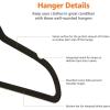 imageAmazon Basics Kids Velvet NonSlip Clothes Hangers for Infant and Toddler 116 in for baby clothes Pack of 50 BlushBlack