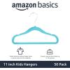 imageAmazon Basics Kids Velvet NonSlip Clothes Hangers for Infant and Toddler 116 in for baby clothes Pack of 50 BlushBlue