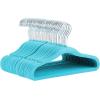imageAmazon Basics Kids Velvet NonSlip Clothes Hangers for Infant and Toddler 116 in for baby clothes Pack of 50 BlushBlue