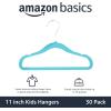 imageAmazon Basics Kids Velvet NonSlip Clothes Hangers for Infant and Toddler 116 in for baby clothes Pack of 50 BlushBlue