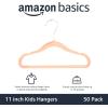 imageAmazon Basics Kids Velvet NonSlip Clothes Hangers for Infant and Toddler 116 in for baby clothes Pack of 50 BlushBlush