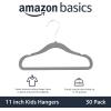 imageAmazon Basics Kids Velvet NonSlip Clothes Hangers for Infant and Toddler 116 in for baby clothes Pack of 50 BlushGray
