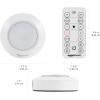 imageAmazon Basics LED Puck Lights Color Changing Battery Operated IR Remote 40 Lumens 2 Pack Wireless Stick on Lights Under Cabinet Lighting Ideal for Closets and More WhiteMotion Sensor Puck Light with IR Remote