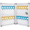 imageAmazon Basics Locking Steel Cabinet Security Lock Box With 48 Key Hooks Black 28quot D x 7quot W x 98quot HSilver