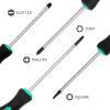 imageAmazon Basics Magnetic Screwdrivers Set Includes Phillips Slotted Torx Square and Stubby Screwdrivers 12Piece Hand Tools Set TurquoiseTurquoise