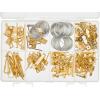 imageAmazon Basics Picture Hanging Hardware Assortment Kit 220 Piece Set Brass