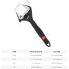 imageAmazon Basics Plumbing Adjustable Wrench with Soft Grip Wide Mouth 634 x 283 x 059 inches LxWxHBlack
