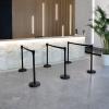 imageAmazon Basics Premium Crowd Control Stanchions with Easy Assembly 65 foot Sturdy Retractable Belts Black Pack of 2