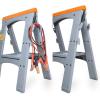 imageAmazon Basics Rectangular Folding Sawhorse  Set of 2 900 Pound Capacity Orange and Grey