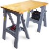 imageAmazon Basics Rectangular Folding Sawhorse  Set of 2 900 Pound Capacity Orange and Grey