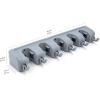 imageAmazon Basics Rectangular Heavy Duty Wall Mount Storage Broom Mop Holder or Tool Organizer with Hooks and Slots for Home Garage Garden Laundry or Kitchen 236 x 169 x 335 in Gray