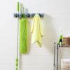 imageAmazon Basics Rectangular Heavy Duty Wall Mount Storage Broom Mop Holder or Tool Organizer with Hooks and Slots for Home Garage Garden Laundry or Kitchen 236 x 169 x 335 in Gray