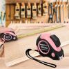 imageAmazon Basics Retractable Tape Measure with Push Button Easy to Use 16 Feet PinkPink