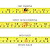 imageAmazon Basics Retractable Tape Measure with Push Button Easy to Use 16 Feet PinkTurquoise