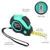 imageAmazon Basics Retractable Tape Measure with Push Button Easy to Use 16 Feet PinkTurquoise