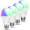 imageAmazon Basics Smart A19 LED Light Bulb Color Changing 9W 60W Equivalent 800LM Works with Alexa Only 24 GHz WiFi No Hub Required 1 PackColor Changing