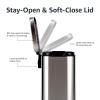 imageAmazon Basics Smudge Resistant Rectangular Trash Can With SoftClose Foot Pedal Brushed Stainless Steel 30 litre79 Gallon Satin Nickel Finish 138quotL x 118quotW x 25quotHSatin Nickel