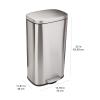 imageAmazon Basics Smudge Resistant Rectangular Trash Can With SoftClose Foot Pedal Brushed Stainless Steel 30 litre79 Gallon Satin Nickel Finish 138quotL x 118quotW x 25quotHSatin Nickel