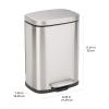 imageAmazon Basics Smudge Resistant Rectangular Trash Can With SoftClose Foot Pedal Brushed Stainless Steel 30 litre79 Gallon Satin Nickel Finish 138quotL x 118quotW x 25quotHSatin Nickel