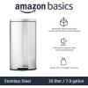 imageAmazon Basics Smudge Resistant Rectangular Trash Can With SoftClose Foot Pedal Brushed Stainless Steel 30 litre79 Gallon Satin Nickel Finish 138quotL x 118quotW x 25quotHSatin Nickel