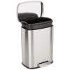 imageAmazon Basics Smudge Resistant Rectangular Trash Can With SoftClose Foot Pedal Brushed Stainless Steel 30 litre79 Gallon Satin Nickel Finish 138quotL x 118quotW x 25quotHSatin Nickel