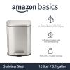imageAmazon Basics Smudge Resistant Rectangular Trash Can With SoftClose Foot Pedal Brushed Stainless Steel 30 litre79 Gallon Satin Nickel Finish 138quotL x 118quotW x 25quotHSatin Nickel