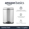 imageAmazon Basics Smudge Resistant Rectangular Trash Can With SoftClose Foot Pedal Brushed Stainless Steel 30 litre79 Gallon Satin Nickel Finish 138quotL x 118quotW x 25quotHSatin Nickel