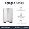 imageAmazon Basics Smudge Resistant Rectangular Trash Can With SoftClose Foot Pedal Brushed Stainless Steel 30 litre79 Gallon Satin Nickel Finish 138quotL x 118quotW x 25quotHSatin Nickel