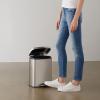 imageAmazon Basics Smudge Resistant Rectangular Trash Can With SoftClose Foot Pedal Brushed Stainless Steel 30 litre79 Gallon Satin Nickel Finish 138quotL x 118quotW x 25quotHSatin Nickel