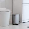 imageAmazon Basics Smudge Resistant Rectangular Trash Can With SoftClose Foot Pedal Brushed Stainless Steel 30 litre79 Gallon Satin Nickel Finish 138quotL x 118quotW x 25quotHSatin Nickel