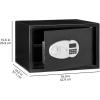 imageAmazon Basics Steel Security Safe and Lock Box with Programmable Electronic Keypad for Valuables Cash Jewelry Documents Black 1 Cubic Foot 169x146x91inches WxDxH12 Cubic Feet