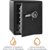imageAmazon Basics Steel Security Safe and Lock Box with Programmable Electronic Keypad for Valuables Cash Jewelry Documents Black 1 Cubic Foot 169x146x91inches WxDxHFireproof and Waterproof  213 cubic feet