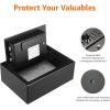 imageAmazon Basics Steel Security Safe and Lock Box with Programmable Electronic Keypad for Valuables Cash Jewelry Documents Black 1 Cubic Foot 169x146x91inches WxDxH01 Cubic Feet