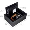 imageAmazon Basics Steel Security Safe and Lock Box with Programmable Electronic Keypad for Valuables Cash Jewelry Documents Black 1 Cubic Foot 169x146x91inches WxDxH01 Cubic Feet