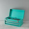 imageAmazon Basics Steel Tool Box Storage and Organization Drawers 1811 x 866 x 945 in Turquoise Powder Coated FinishTurquoise