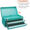 imageAmazon Basics Steel Tool Box Storage and Organization Drawers 1811 x 866 x 945 in Turquoise Powder Coated FinishTurquoise