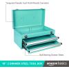 imageAmazon Basics Steel Tool Box Storage and Organization Drawers 1811 x 866 x 945 in Turquoise Powder Coated FinishTurquoise