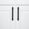 imageAmazon Basics Straight Bar Cabinet Handle 663inch Length 5inch Hole Center Flat Black 10PackFlat Black