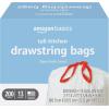 imageAmazon Basics Tall Kitchen Drawstring Trash Bags Clean Fresh Scent 13 Gallon 45 Count Previously SolimoClean Fresh