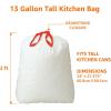 imageAmazon Basics Tall Kitchen Drawstring Trash Bags Clean Fresh Scent 13 Gallon 45 Count Previously SolimoUnscented