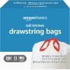 imageAmazon Basics Tall Kitchen Drawstring Trash Bags Clean Fresh Scent 13 Gallon 45 Count Previously SolimoUnscented
