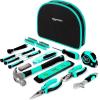 imageAmazon Basics Tool Set With Easy Carrying Round Pouch 104Piece Turquoise 144 x 114 x 3 inchesTurquoise