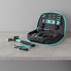 imageAmazon Basics Tool Set With Easy Carrying Round Pouch 104Piece Turquoise 144 x 114 x 3 inchesTurquoise